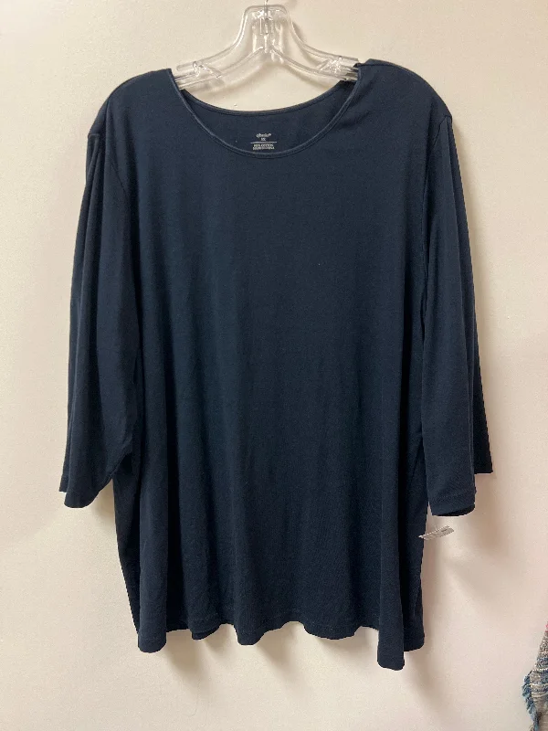 Top Long Sleeve Basic By Cj Banks In Navy, Size: 3x