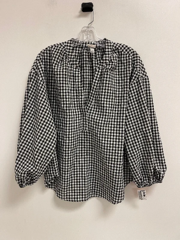 Top Long Sleeve By A New Day In Black & White, Size: Xl