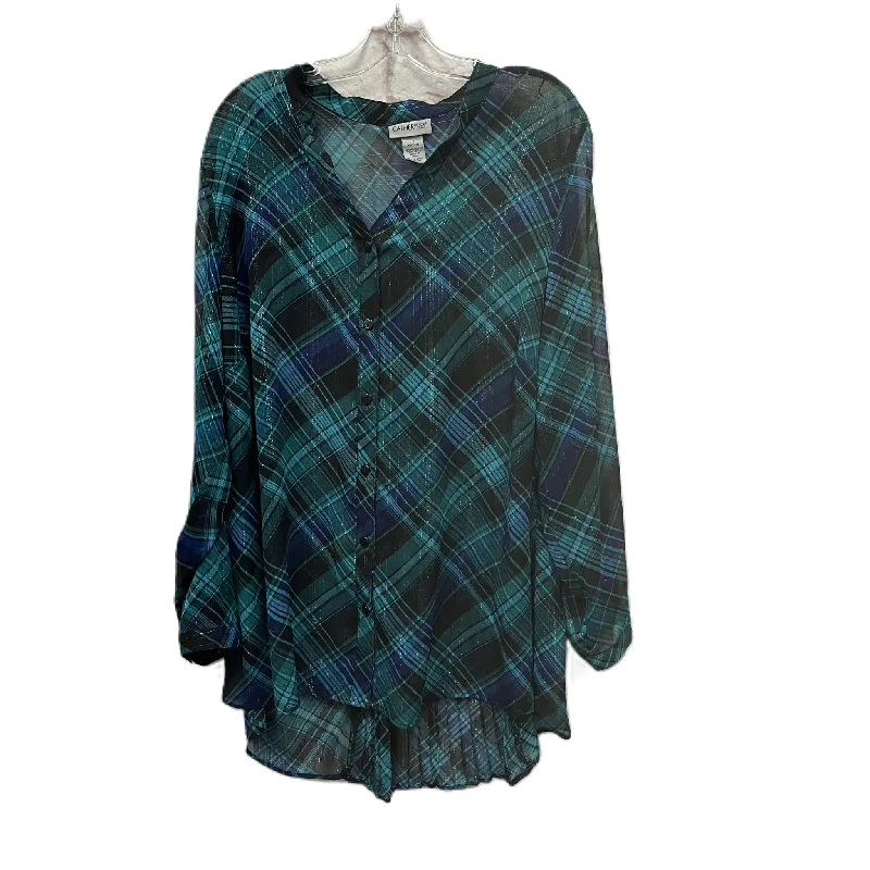 Top Long Sleeve By Catherines In Green, Size: 1x