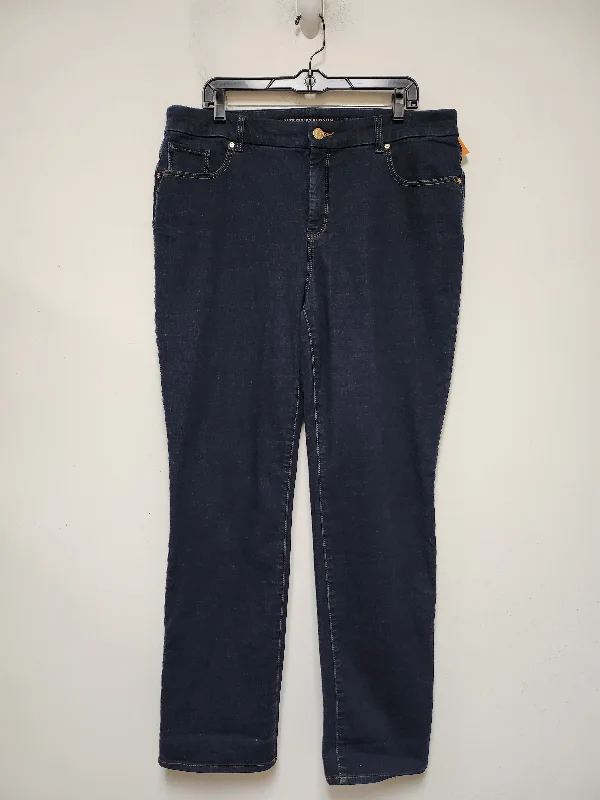 Jeans Straight By Chicos In Blue Denim, Size: 14