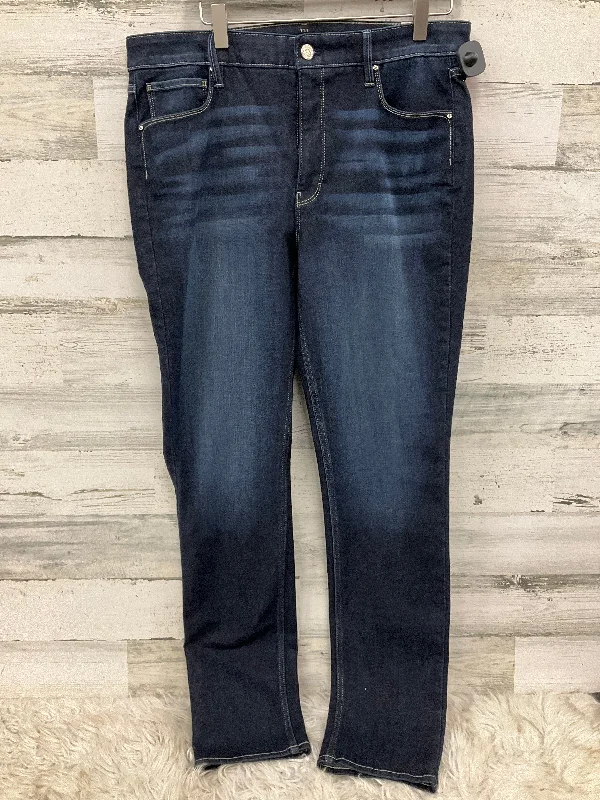 Jeans Straight By White House Black Market In Blue Denim, Size: 14l