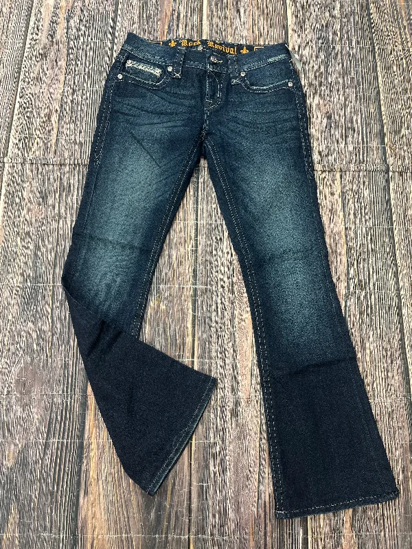 Jeans Boot Cut By Rock Revival In Blue Denim, Size: 4