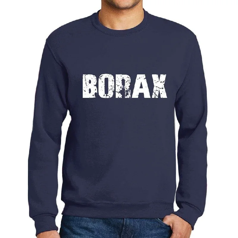 Men's Printed Graphic Sweatshirt Popular Words BORAX French Navy