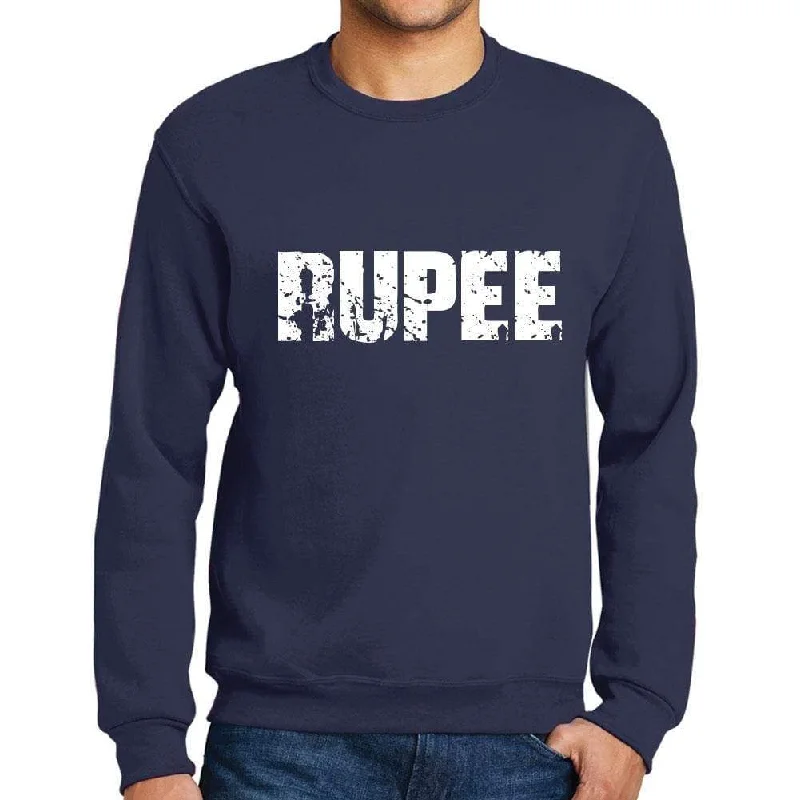 Men's Printed Graphic Sweatshirt Popular Words RUPEE French Navy