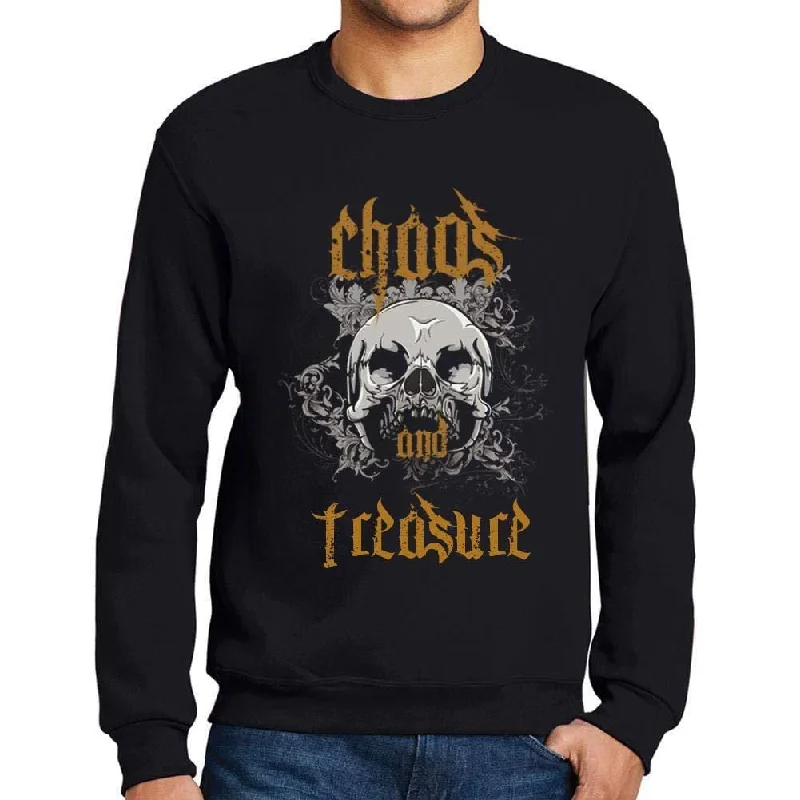 Ultrabasic - Homme Imprimé Graphique Sweat-Shirt Chaos and Treasure Noir Profond