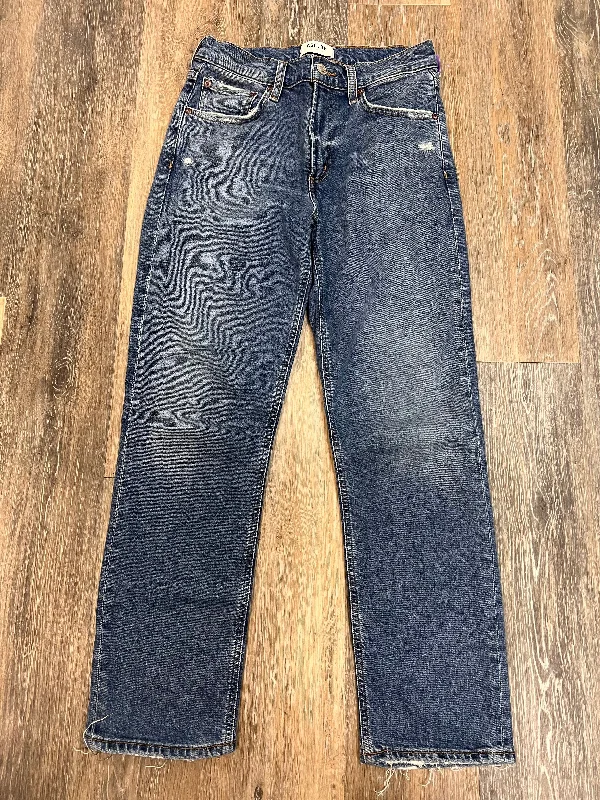 Jeans Straight By Agolde In Blue Denim, Size: 0/24