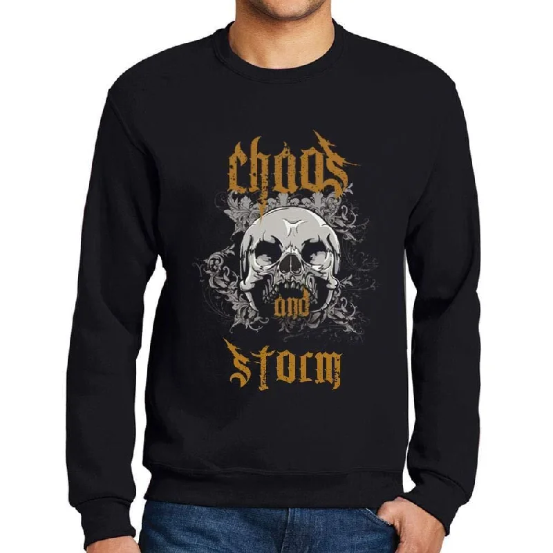 Ultrabasic - Homme Imprimé Graphique Sweat-Shirt Chaos and Storm Noir Profond