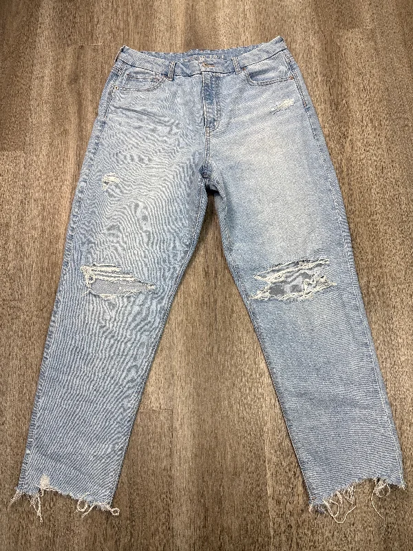 Jeans Straight By American Eagle In Blue Denim, Size: 14