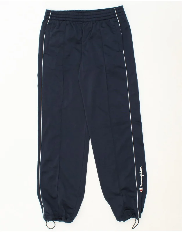 CHAMPION Boys Tracksuit Trousers Joggers 11-12 Years Large Navy Blue