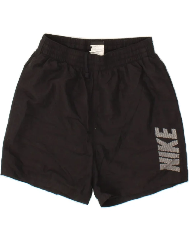 NIKE Boys Graphic Sport Shorts 13-14 Years XL Black Polyester