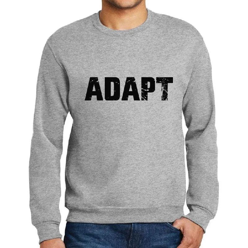 Men's Printed Graphic Sweatshirt Popular Words ADAPT Grey Marl