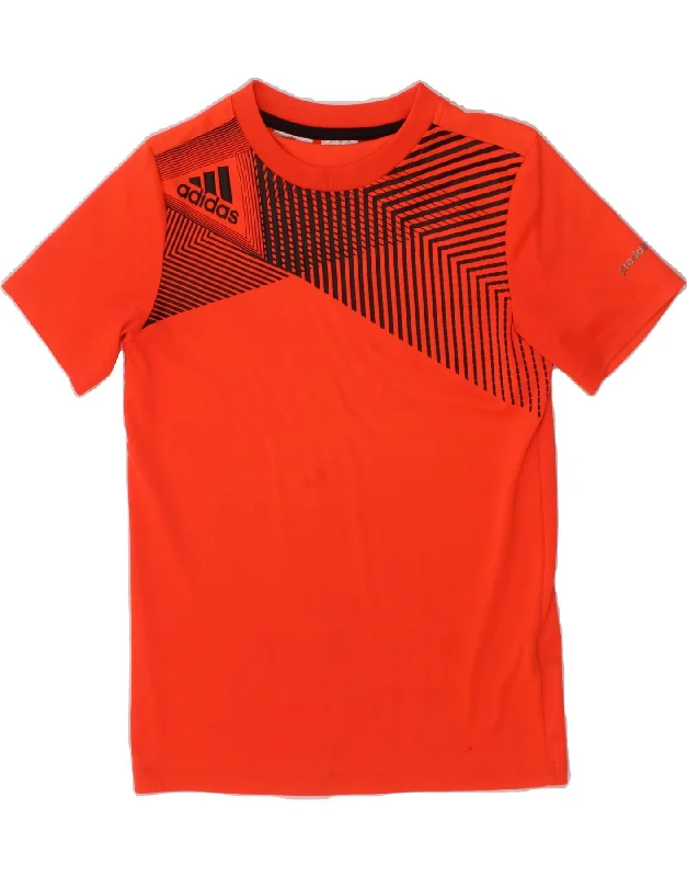 ADIDAS Boys T-Shirt Top 9-10 Years Red Striped