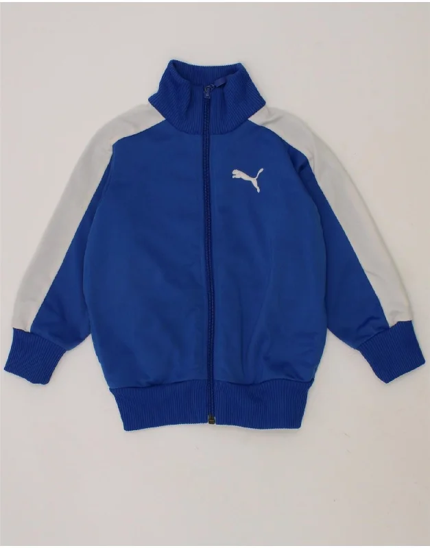 PUMA Baby Boys Graphic Tracksuit Top Jacket 12-18 Months Blue Colourblock