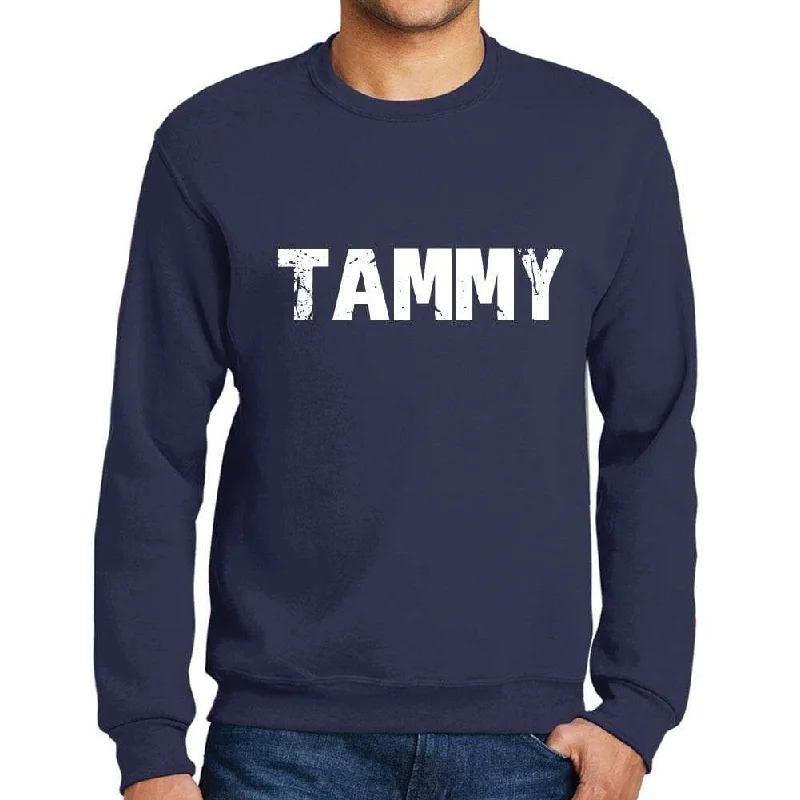 Men's Printed Graphic Sweatshirt Popular Words TAMMY French Navy