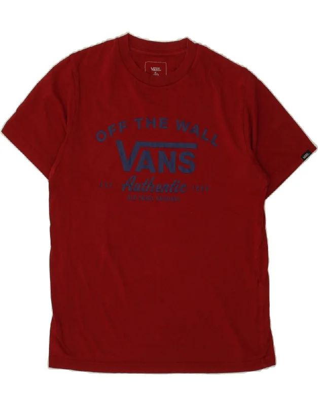 VANS Boys Graphic T-Shirt Top 10-11 Years Medium  Red Cotton