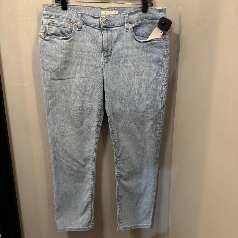 Jeans Boyfriend By Levis In Blue Denim, Size: 14