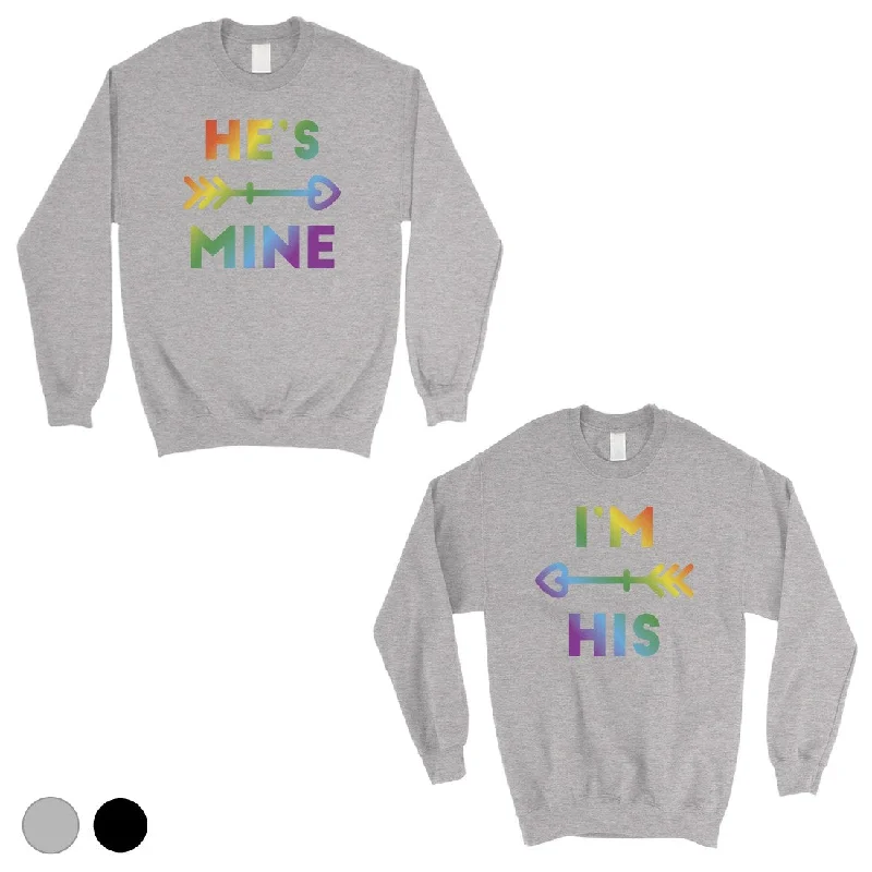 LGBT He's Mine I'm His Rainbow Matching Couple SweatShirts