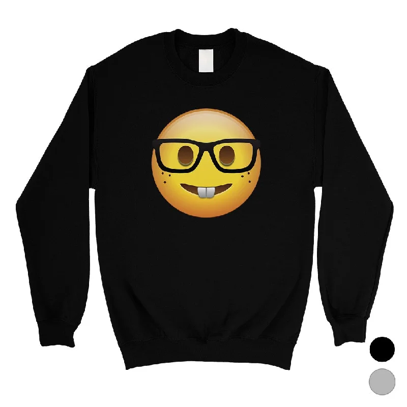 Emoji-Nerd Unisex Crewneck Sweatshirt Cute Wholesome Halloween Gift