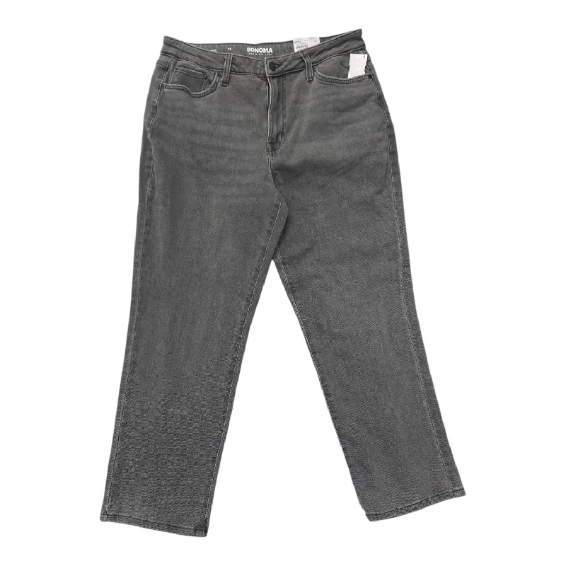 Jeans Straight By Sonoma In Grey Denim, Size: 14