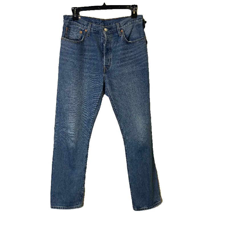 Jeans Straight By Levis In Blue Denim, Size: 12