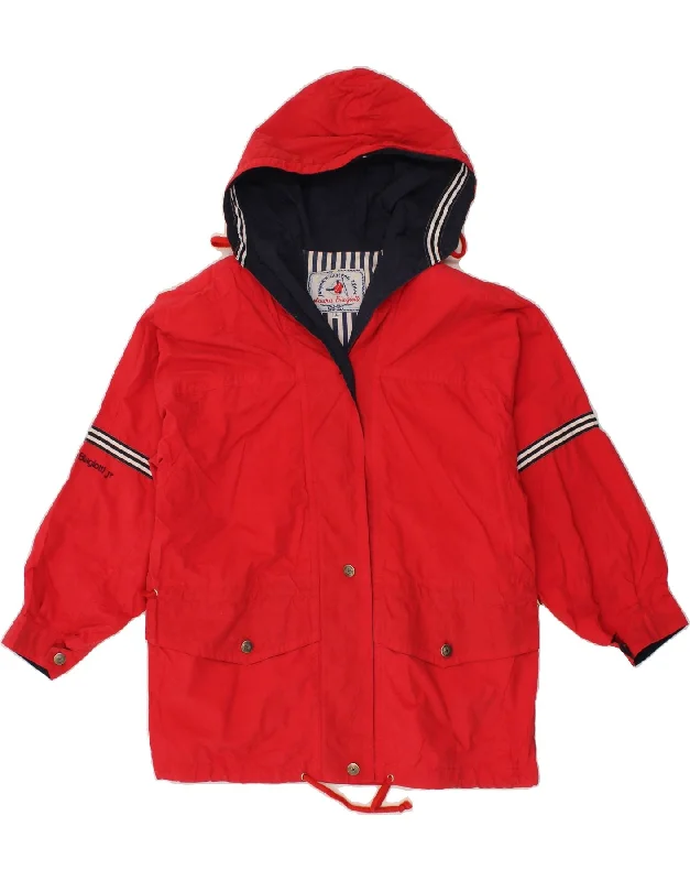 LAURA BIAGIOTTI Girls Hooded Rain Jacket 15-16 Years Red Cotton