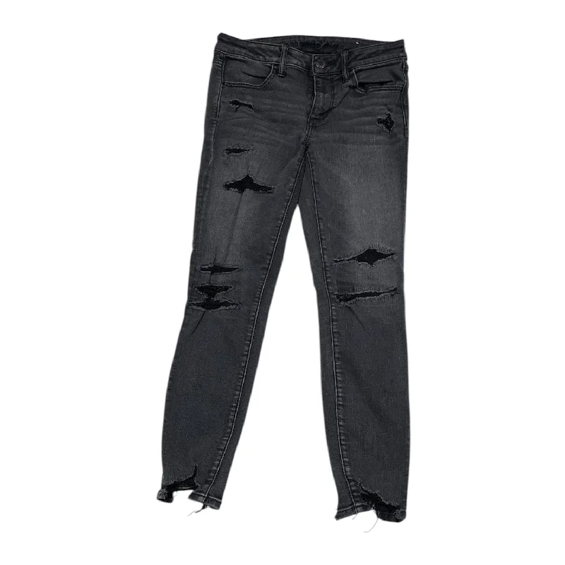 Jeans Jeggings By American Eagle In Black Denim, Size: 8