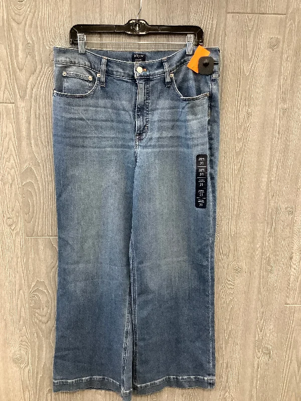 Jeans Wide Leg By J. Crew In Blue Denim, Size: 12