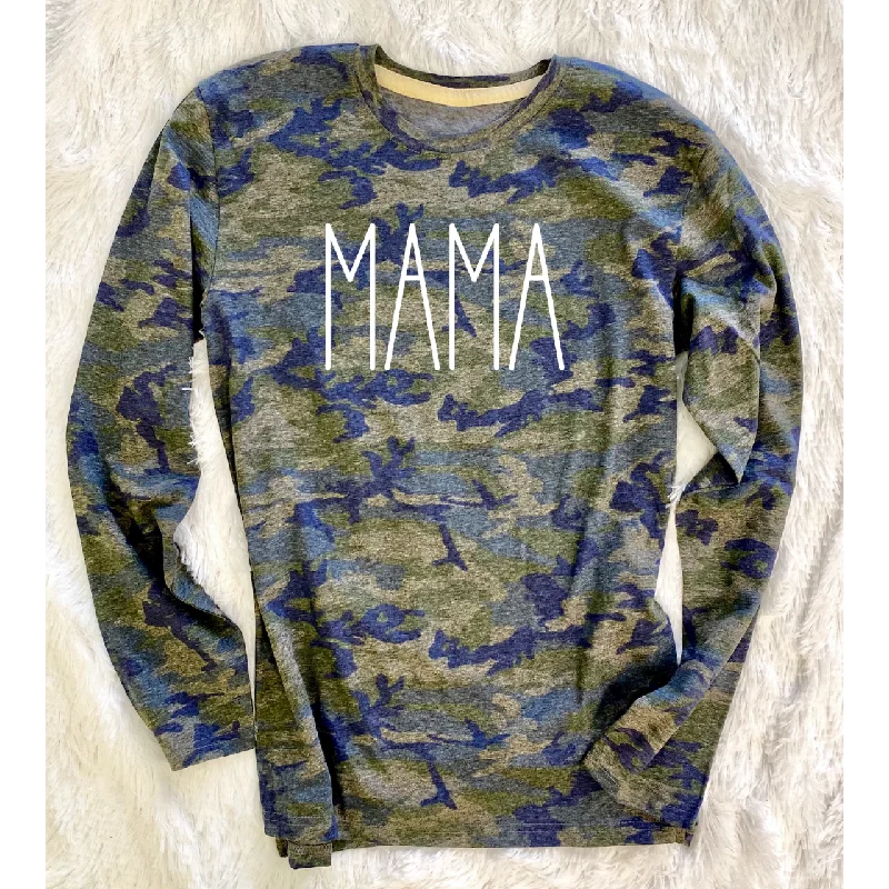 MAMA Green Camo Long Sleeve Tee