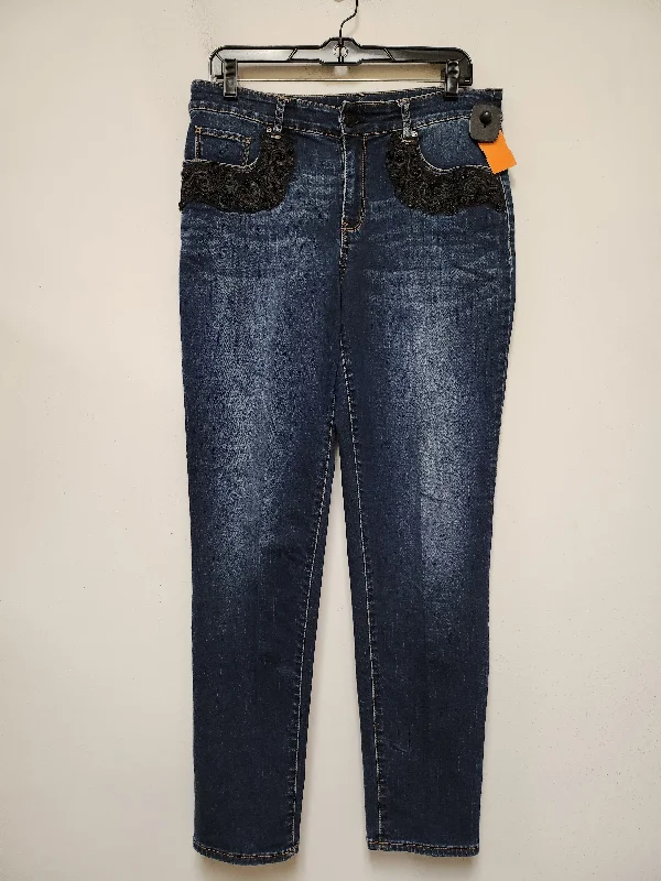 Jeans Straight By Chicos In Blue Denim, Size: 6