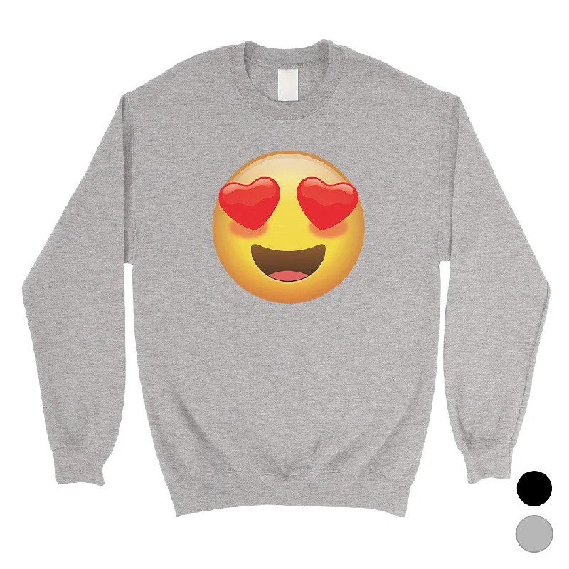 Emoji-Heart Eyes Unisex Crewneck Sweatshirt Perfect Modern Gag Gift