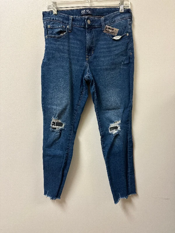 Jeans Skinny By Gap In Blue Denim, Size: 10