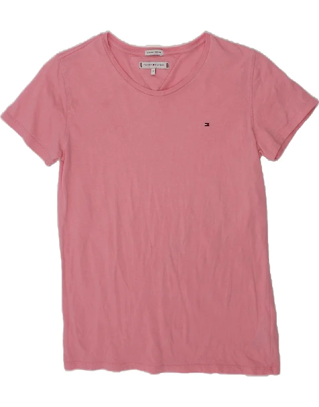 TOMMY HILFIGER Girls T-Shirt Top 13-14 Years Pink Cotton