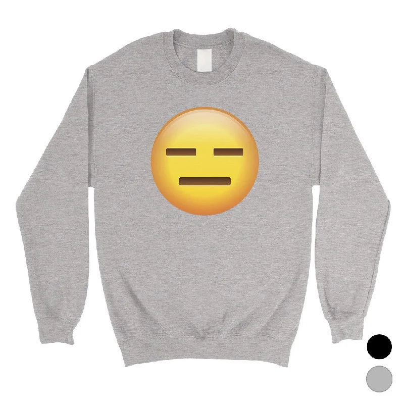 Emoji-Emotionless Unisex Crewneck Sweatshirt Empty Funny Halloween