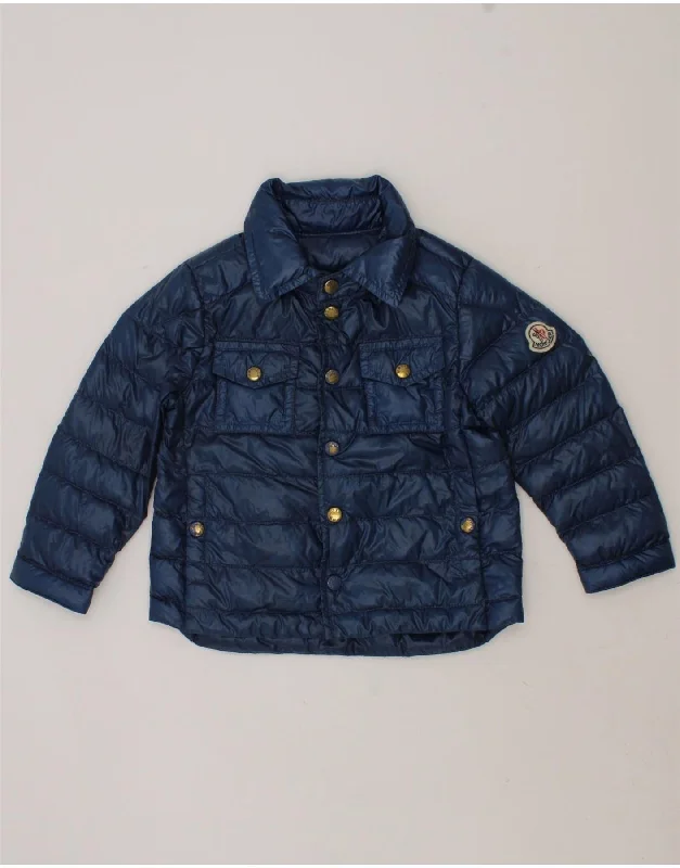 MONCLER Baby Boys Padded Jacket 12-18 Months Navy Blue Polyamide