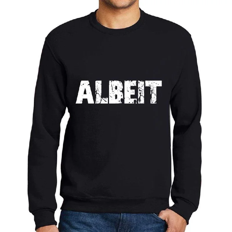 Men's Printed Graphic Sweatshirt Popular Words ALBEIT Deep Black