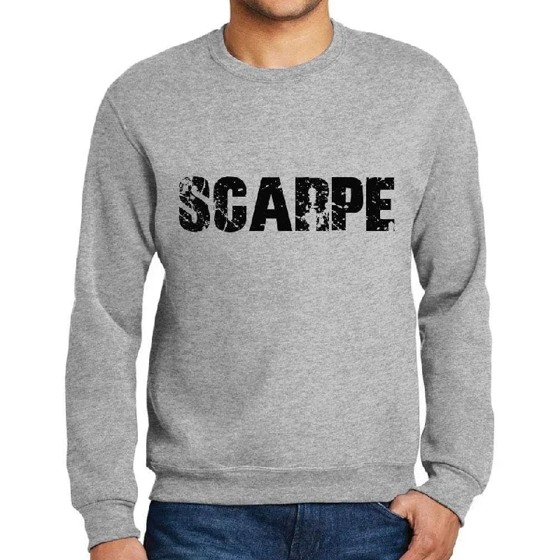 Men's Printed Graphic Sweatshirt Popular Words SCARPE Grey Marl