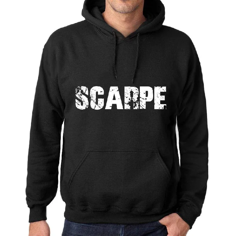 Men's Women's Unisex Printed Graphic Cotton Hoodie Soft Heavyweight Hooded Sweatshirt Pullover Popular Words SCARPE Deep Black