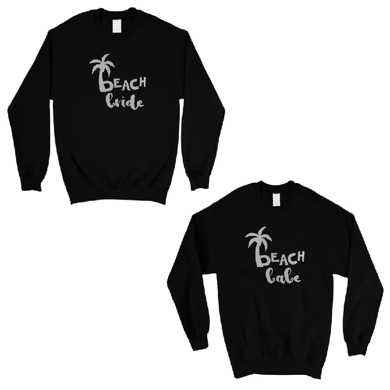 Beach Bride Babe Palm Tree-SILVER Unisex Crewneck Sweatshirt Fresh