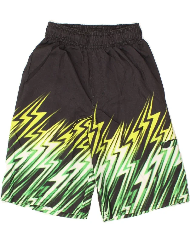 NIKE Boys Abstract Pattern Swimming Shorts 8-9 Years Small Black Polyester