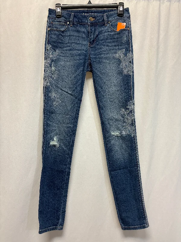 Jeans Skinny By White House Black Market In Blue Denim, Size: 0