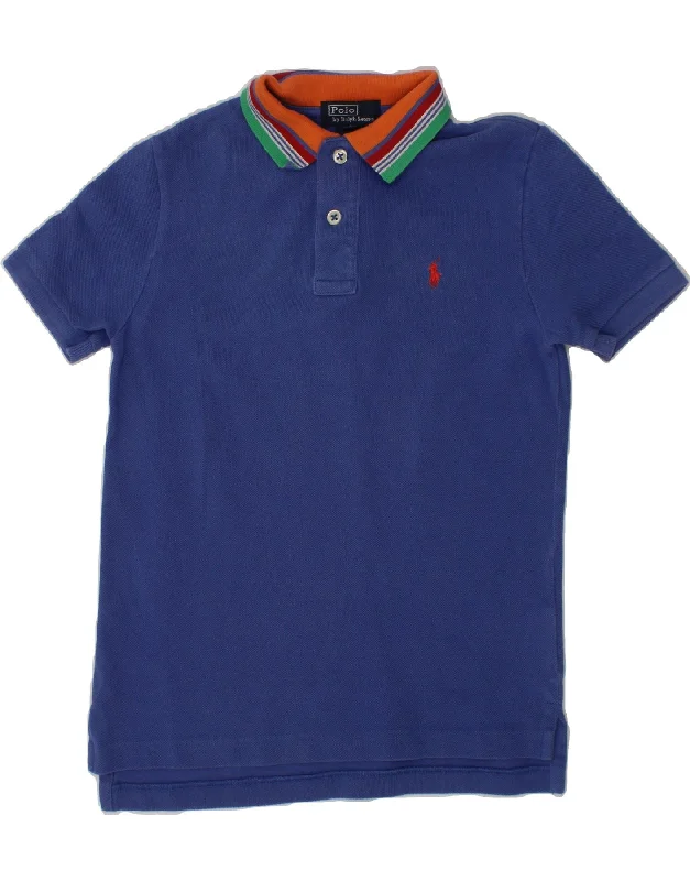 POLO RALPH LAUREN Boys Polo Shirt 5-6 Years Navy Blue Cotton