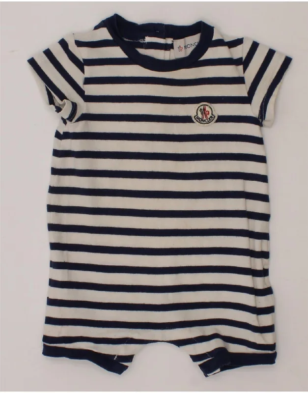 MONCLER Baby Boys Playsuit 3-6 Months Black Striped Cotton