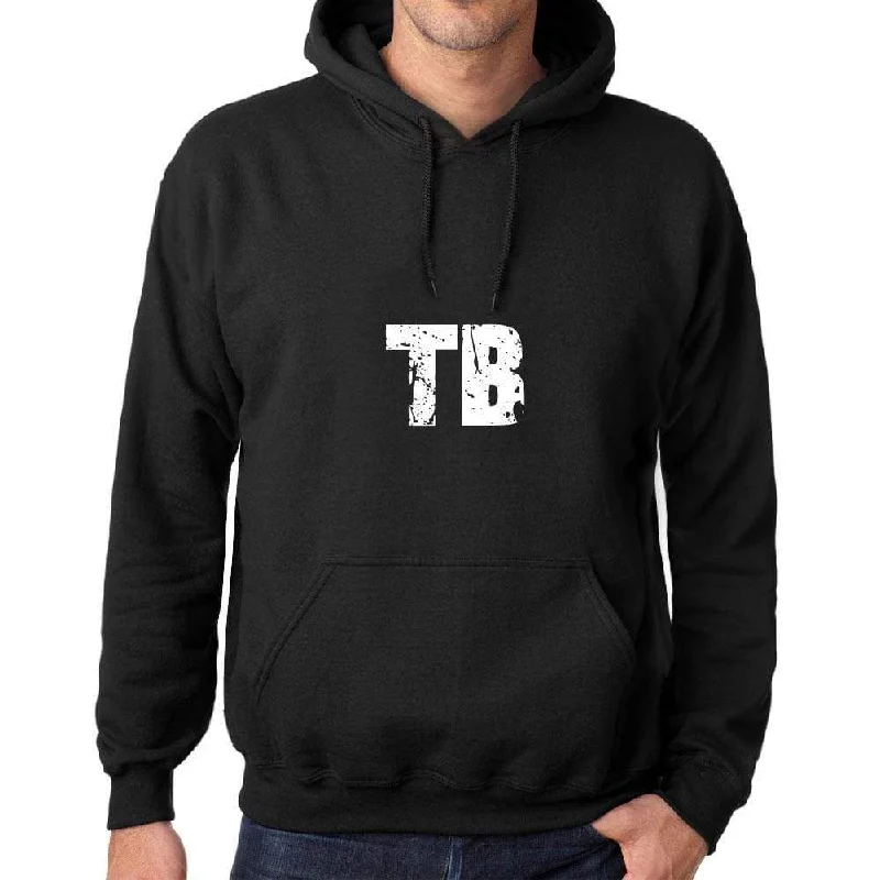 Men's Women's Unisex Printed Graphic Cotton Hoodie Soft Heavyweight Hooded Sweatshirt Pullover Popular Words TB Deep Black