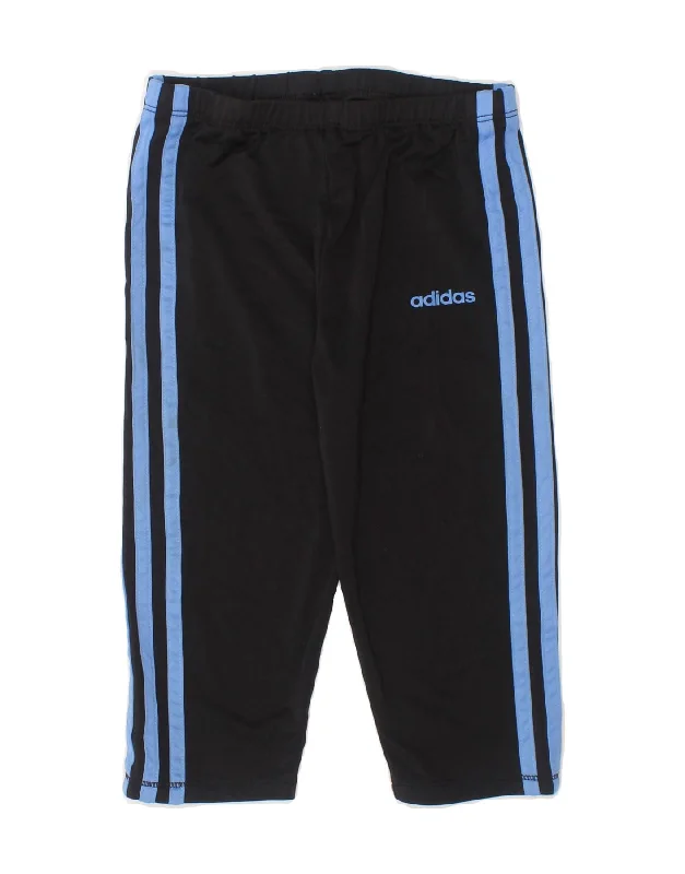 ADIDAS Girls Tracksuit Trousers 5-6 Years  Black Polyester