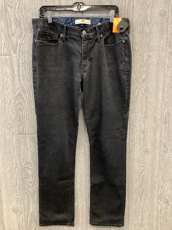 Jeans Straight By Levis In Black, Size: 12