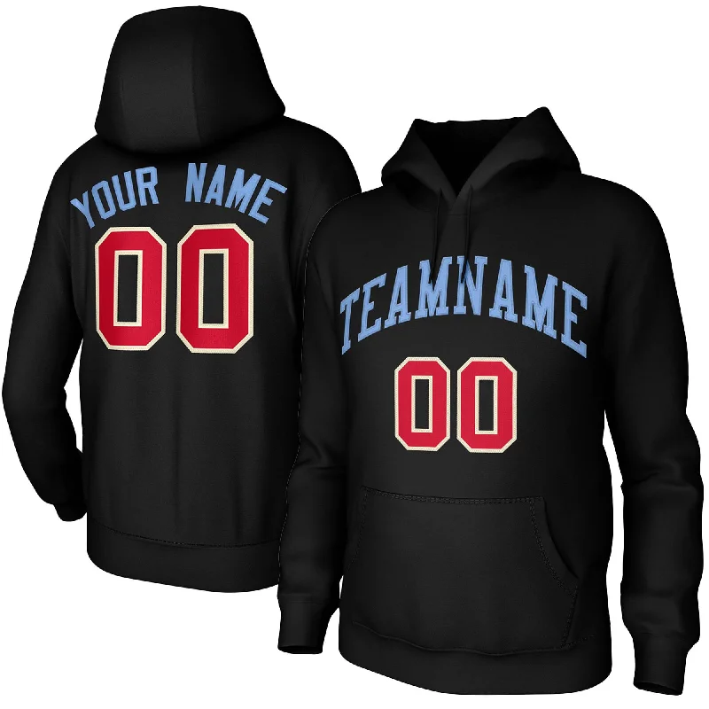 Custom Black-Light Blue Classic Style Training Uniform Pullover Hoodie