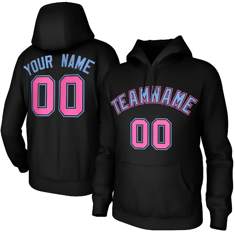 Custom Black-Light Blue-Pink Classic Style Sweatshirts Uniform Pullover Hoodie