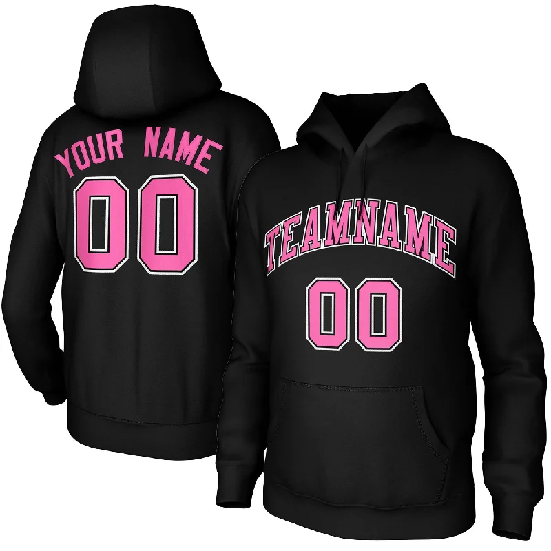 Custom Black Pink-Black-White Classic Style Training Uniform Pullover Hoodie