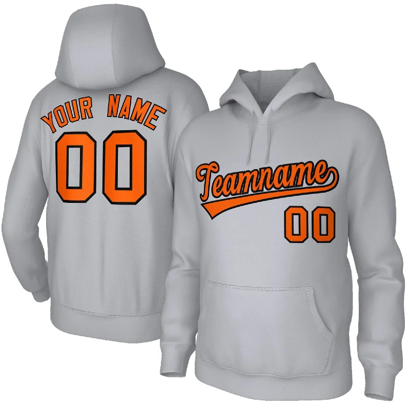 Custom Classic Style Hoodie Gray Athletic Pullover Sweatshirt