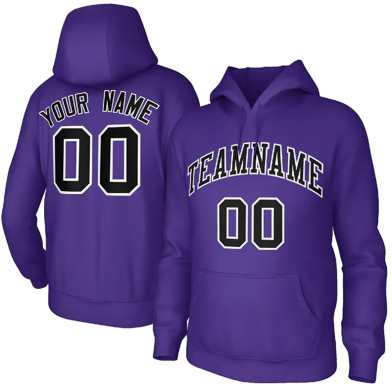 Custom Classic Style Hoodie Fashion Purple Athletic Pullover Sweatshirt